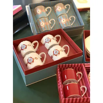 Pip Studio set 4 hrnků Love Birds bílý, 150 ml