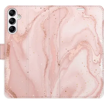 Pouzdro na mobilní telefon Flipové pouzdro iSaprio - RoseGold Marble - Samsung Galaxy A14 / A14 5G