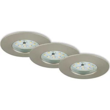 BRILONER 3ks sada LED vestavné svítidlo, pr. 7,5 cm, 5,5 W, matný nikl IP44 BRI 7231-032