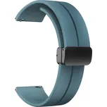 Silikonový řemínek s magnetickou překlápěcí sponou 20 mm modrý