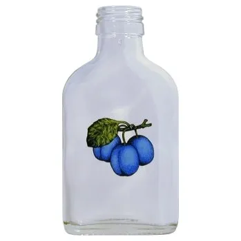 Láhev Láhev Taschen - 0.10 bezbarevná + obtisk švestky 3 s lístkem