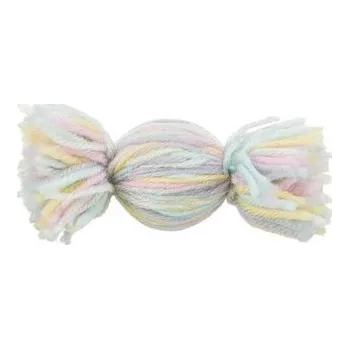 Hračka pro kočku Bonbón z třásní s rolničkou, hračka pro kočky, polyester, 10 cm