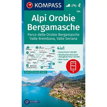KOMPASS Wanderkarte 104 Alpi Orobie Bergamasche 1:50000 - KOMPASS-Karten GmbH