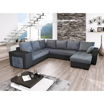 Sedací souprava Eoshop Rohová sedací souprava Urala B2R2FOT - do U + taburety - aria 15 / soft 11 (barva potahu) - pravá