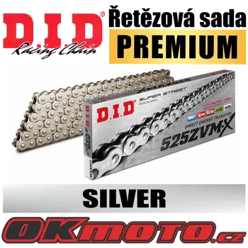 Řetězová sada pro motocykl D.I.D (Japonsko) Řetězová sada D.I.D PREMIUM 525ZVM-X2 SILVER X-ring - Ducati Multistrada 1158 V4 S Sport, 1158ccm - 21-22