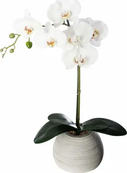 Umělá květina Atmosphera Umělá orchidej v květináči 53 cm bílá