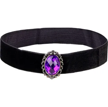 Karnevalový doplněk Náhrdelník Gothic Choker fialový