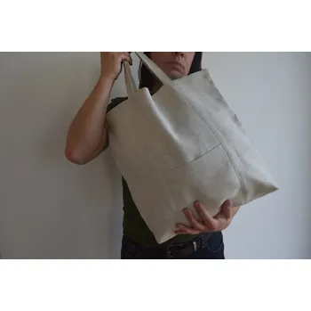 Nákupní taška Lněná nákupní taška - přírodní len, 48x50cm | E-len Typ tašky: Do ruky (35 cm)