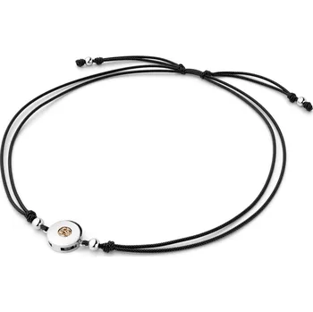 Oblečení a móda Dámský náramek přírodní diamant 0.055 ct šňůrkový kabbalah s Champagne 10911-NRS-CER-B-Champ délka 19 cm