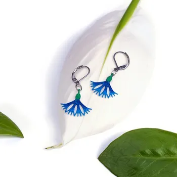 Náušnice Visací náušnice chrpa - Parada