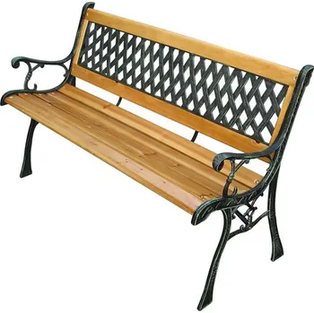 Zahradní lavička Marina s motivem mřížky (Stylová, robustní, nostalgická zahradní lavička)