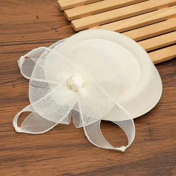 Ozdoba do vlasů B-TOP Dámský Fascinátor Klobouček Béžový