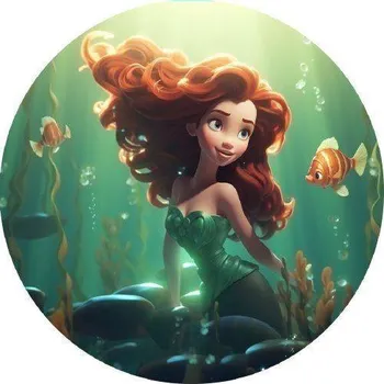 Jedlá dekorace na dort Jedlý papír mořská víla 19,5cm - PICTURE