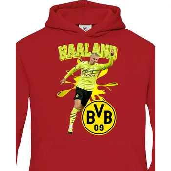 Chlapecká mikina Dětská mikina Erling Braut Haaland, Barva Červená, Velikost 98-104, Canvas Dětská mikina Bezvatriko.cz 2032 - 3x