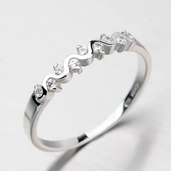 Prsten Dámský prsten bílé zlato 585/1000 zirkon DZ2086B velikost 60