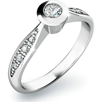 Prsten Zásnubní prsten bílé zlato 585/1000 přírodní diamant 0.168 ct G/SI ZP-10811D velikost 55