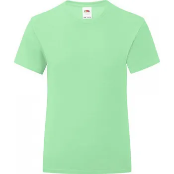 Dívčí tílko Dívčí slim-fit tričko Iconic Fruit of the Loom 150 g/m Barva: Neo Mint, Velikost: 116 F131K