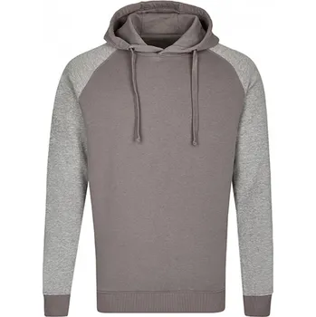 Pánská mikina miners mate Pánská slim fit mikina s kapucí s kontrastními rukávy Miners Mate, komfortní dvojitá kapuce Barva: šedá mikina s melírovými rukávy, Velikost: XL MY611