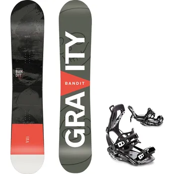 Snowboard Gravity snowboards Snowboard komplet Gravity Bandit 23/24 + vázání Fastec FT360 black Velikost: 159 cm, Velikost vázání: XL
