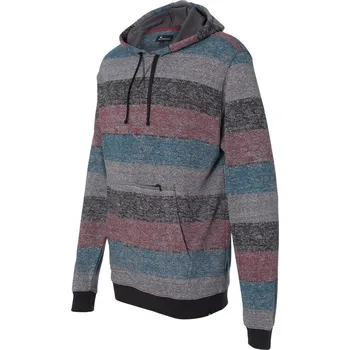 Pánská mikina Pánský svetr s tištěnými pruhy a klokánkou Burnside Barva: červená - černá (proužky), Velikost: XL BU8603