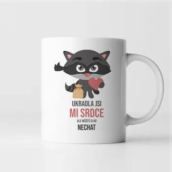 Žertovný předmět Ukradla jsi mi srdce, ale můžeš si ho nechat&nbsp;- hrnek