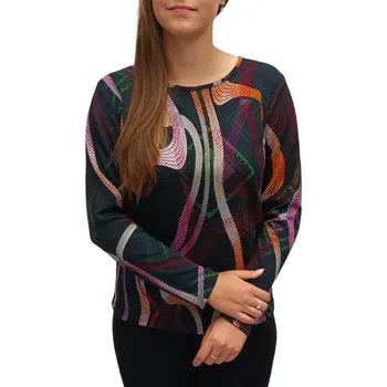 Dámská halenka Halenka UOMO & DONNA černá s barevným vzorem Velikosti Uomo a Donna: 40