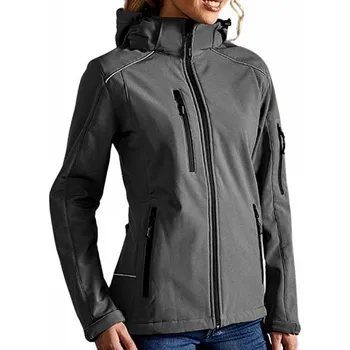 Dámská bunda Promodoro Dámská softshellová bunda s delším zadním dílem, vodní sloupec 8 000 mm Barva: šedá metalová, Velikost: S E7855