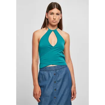 Urban Classics Letní elegatní top s uvazováním kolem krku Barva: petrolejová, Velikost: 4XL