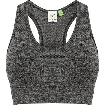Podprsenka Tombo Bezešvá podprsenka s vyjímatelnými vypodloženými košíčky Barva: šedá tmavá melír, Velikost: M TL696