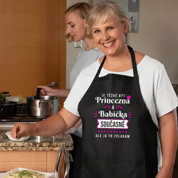 Žertovný předmět Je těžkě být princezna a babička - zástěra