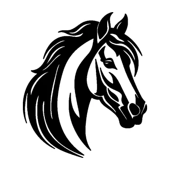 Samolepící dekorace SAMOLEPKA Kůň 102 pravá hlava (01 - černá) NA AUTO, NÁLEPKA, FÓLIE, POLEP, TUNING, VLASTNÍ TEXT, TISK, AUTOSAMOLEPKY.cz, POLEPY, OBRÁZEK, LOGO, SAMOLEPKY