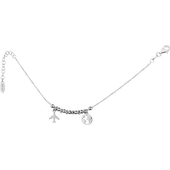 Náramek Stříbrný náramek - letadlo, planeta, kuličky - AP535-9964