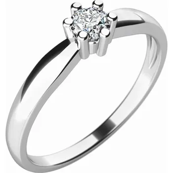 Prsten Zásnubní prsten bílé zlato 585/1000 přírodní diamant 0.130 ct G/SI ZP-10768D velikost 59