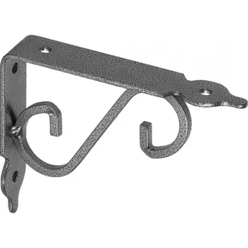 Držák na polici Mark WOZ 140 GS konzola dekorativní kovaná 140x110 gradovaná stříbrná