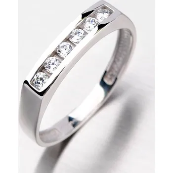 Šperk Dámský prsten bílé zlato 585/1000 zirkon DZ1863B velikost 59