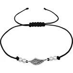 Majya Náramek černý s přívěskem KŘÍDLO Ag/; ≤0,62 g 10589