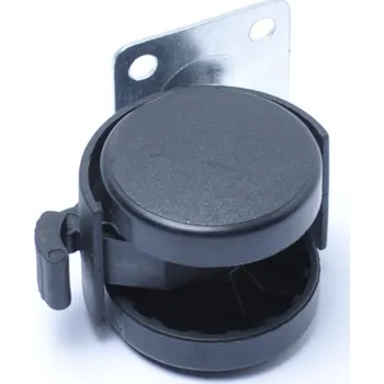 Pojezdové kolečko Kolečko pr.50 mm + plotnička s brzdou, černé