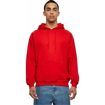 Pánská mikina Teplá pánská mikina klokanka do pasu Urban Classics 380 g/m Barva: červená, Velikost: S