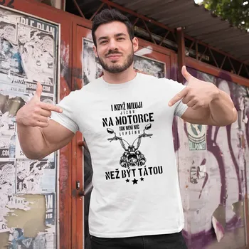 Žertovný předmět I když miluji jízdu na motorce - táta (verze 2) - pánské tričko s potiskem