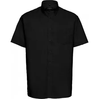 Pánská košile Russell Collection Profesní pánská košile Oxford Russell s krátkým rukávem Barva: Černá, Velikost: 6XL (53/54) Z933