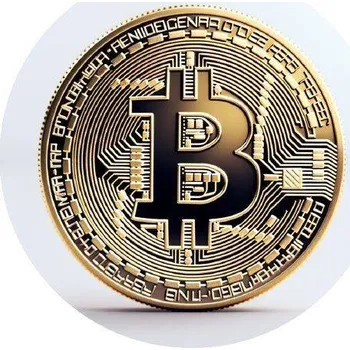 Jedlá dekorace na dort Jedlý papír Bitcoin 19,5cm - PICTURE
