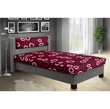 Postel Nabytekmorava Čalouněná postel s úložným prostorem Nikol 120 Barva postele: Šedá 36, Pelest: Mega 14 Bordo