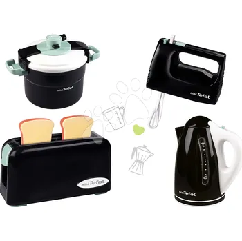 Dětská kuchyňka Set spotřebičů do kuchyňky Tefal Toaster Express Smoby s ručním mixérem a rychlovarnou konvicí s tlakovým hrncem