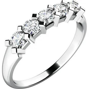 Prsten Dámský prsten bílé zlato 585/1000 přírodní diamant 0.50 ct G/SI 10774D velikost 62