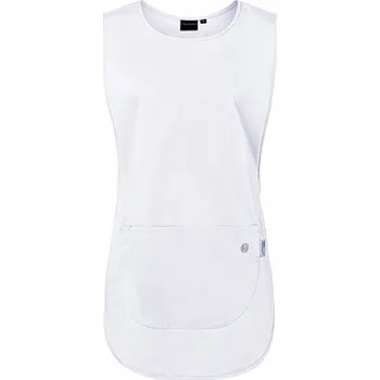 Kuchyňská zástěra Karlowsky Lehká odolná tunika v klasickém stylu přes hlavu s velkou kapsou Barva: Bílá, Velikost: M KY132