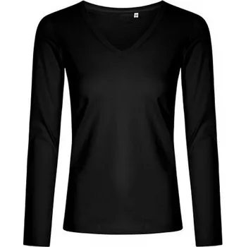 Dámské tričko X.O by Promodoro Pružné dámské tričko do véčka s dlouhým rukávem Barva: Černá, Velikost: L XO1560