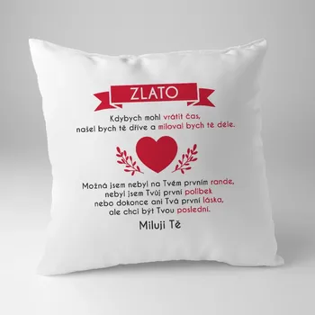 Žertovný předmět Zlato - kdybych mohl vrátit čas - polštář s potiskem