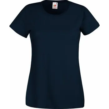 Dámské tričko Dámské bavlněné triko Fruit of the Loom klasický střih Barva: Modrá námořní tmavá, Velikost: XS F288N