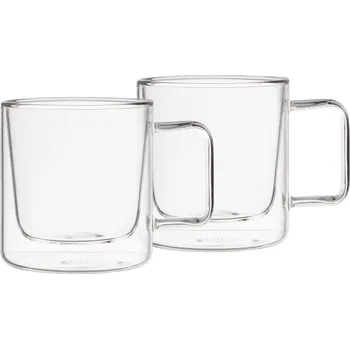 WEIS Sada 2 ks hrnků s uchem s dvojitým sklem 150 ml