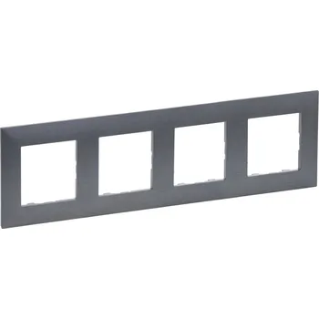 Elektrická zásuvka NILOÉ Step rámeček čtyřnásobný, barva broušená ocel, Legrand 863994